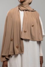 Premium jersey Fait main hijab Diamond - Toffee Beige – Image 2