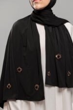 Premium jersey Fait main hijab Diamond  - Black – Image 2