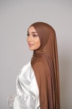 Premium Bamboo Jersey Hijab - Rusty brown – Image 3