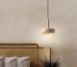 Suspension en travertin beige – Lampe suspendue design naturel pour salle à manger, salon et chambre – Image 6