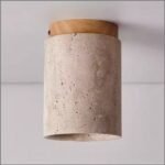 Plafonnier en travertin avec LED intégrée – Élégante luminaire moderne pour hall et escalier – Image 4