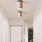 Plafonnier en travertin avec LED intégrée – Élégante luminaire moderne pour hall et escalier – Image 2