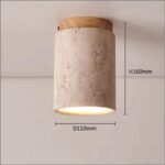 Plafonnier en travertin avec LED intégrée – Élégante luminaire moderne pour hall et escalier – Image 5