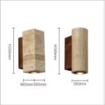 Applique murale en travertin naturel – Design minimaliste rond ou carré avec LED intégrée – Image 2