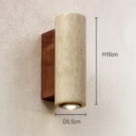 Applique murale en travertin naturel – Design minimaliste rond ou carré avec LED intégrée – Image 3