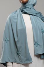 Premium jersey handmade hijab Diamond - Steel Blue – Image 2