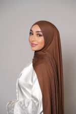 Premium Bamboo Jersey Hijab - Rusty brown – Image 2