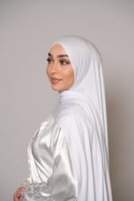 Premium Bamboo Jersey Hijab - White – Image 2