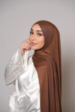 Premium Bamboo Jersey Hijab - Rusty brown